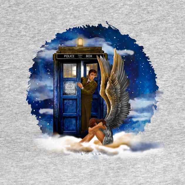 10th Doctor with crying AngeL by Dezigner007